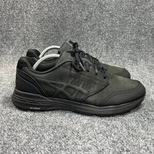 Asics Gel-Odyssey Shoes Men's Size 9.5W Black Leather Athletic Walking Sneakers